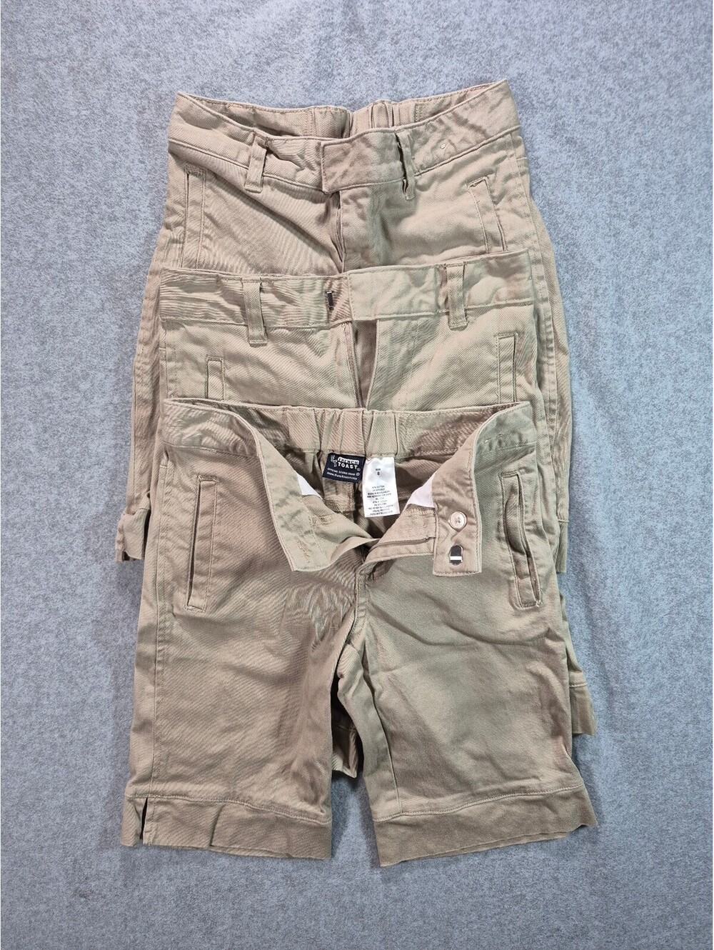 3 Pair Lot French Toast School Uniform Khaki Shorts Size 8 Adjustable Waist